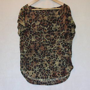 Enti Leopard Print Semi-Sheer T Shirt